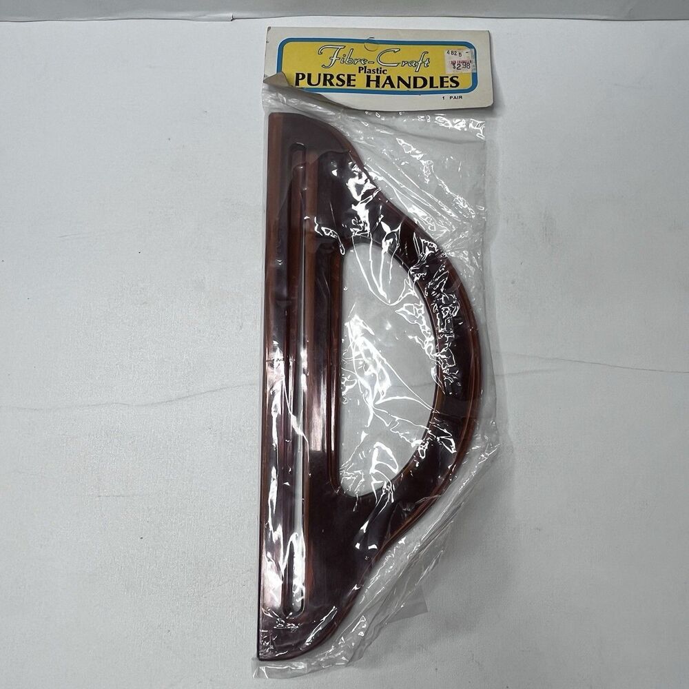 Vintage Brown Plastic  Purse Handles 1 Pair